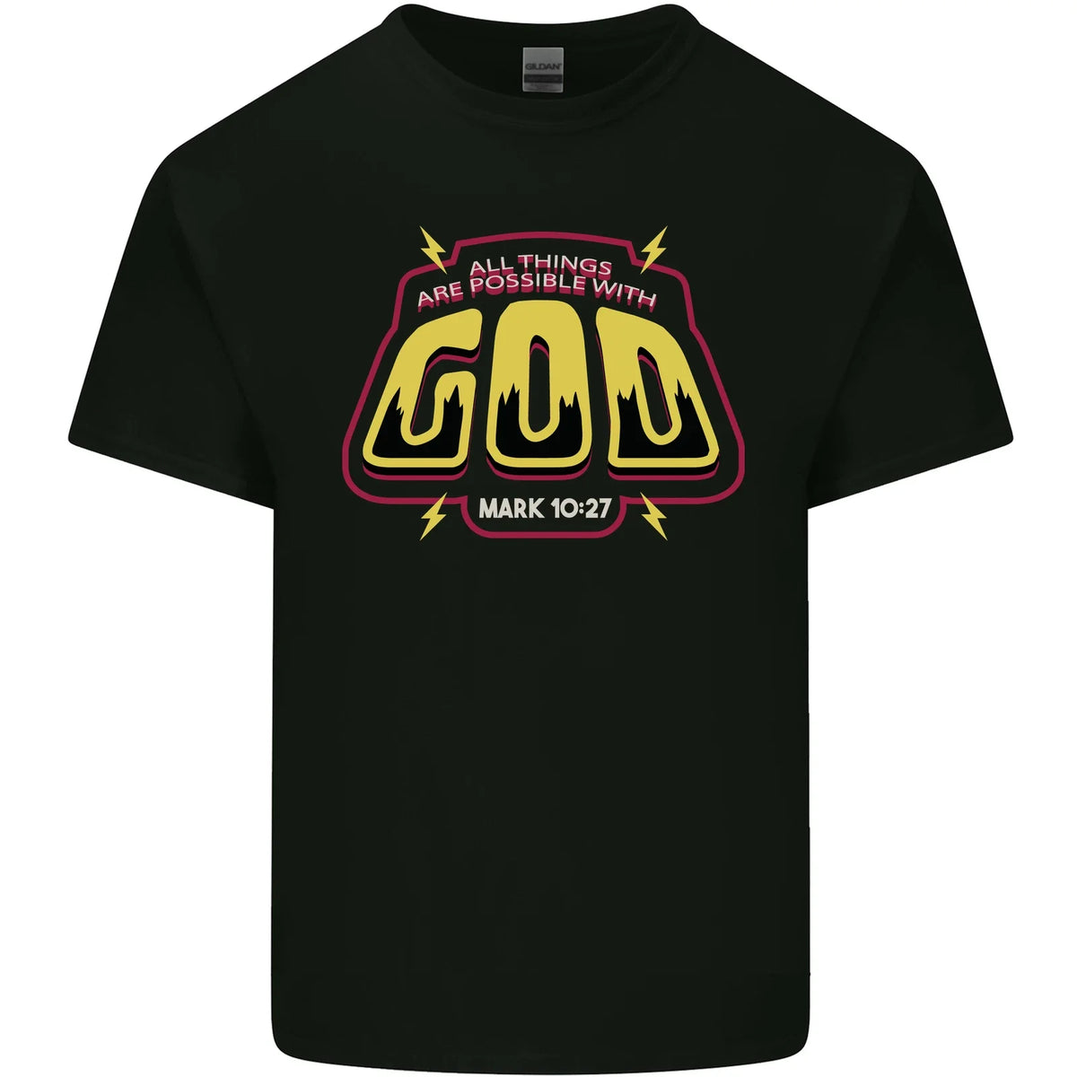 Possible With God Christianity Christian Mens Cotton T-Shirt Tee Top