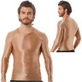 Men's Shiny Long Sleeve Shirts Sportswear Gym Sheer Compression T-Shirt Tops