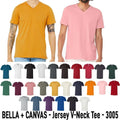 Unisex Jersey V-Neck Tee - BELLA + CANVAS 3005