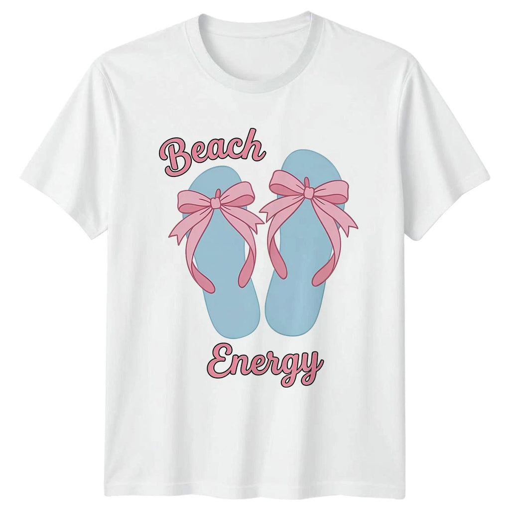 Beach Energy Womens T-Shirt Cute Coquette Beach Summer Holiday Gift For Her