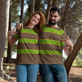 Cobain Look Brown Shirt Green Stripes T-shirt Sweater Tribute