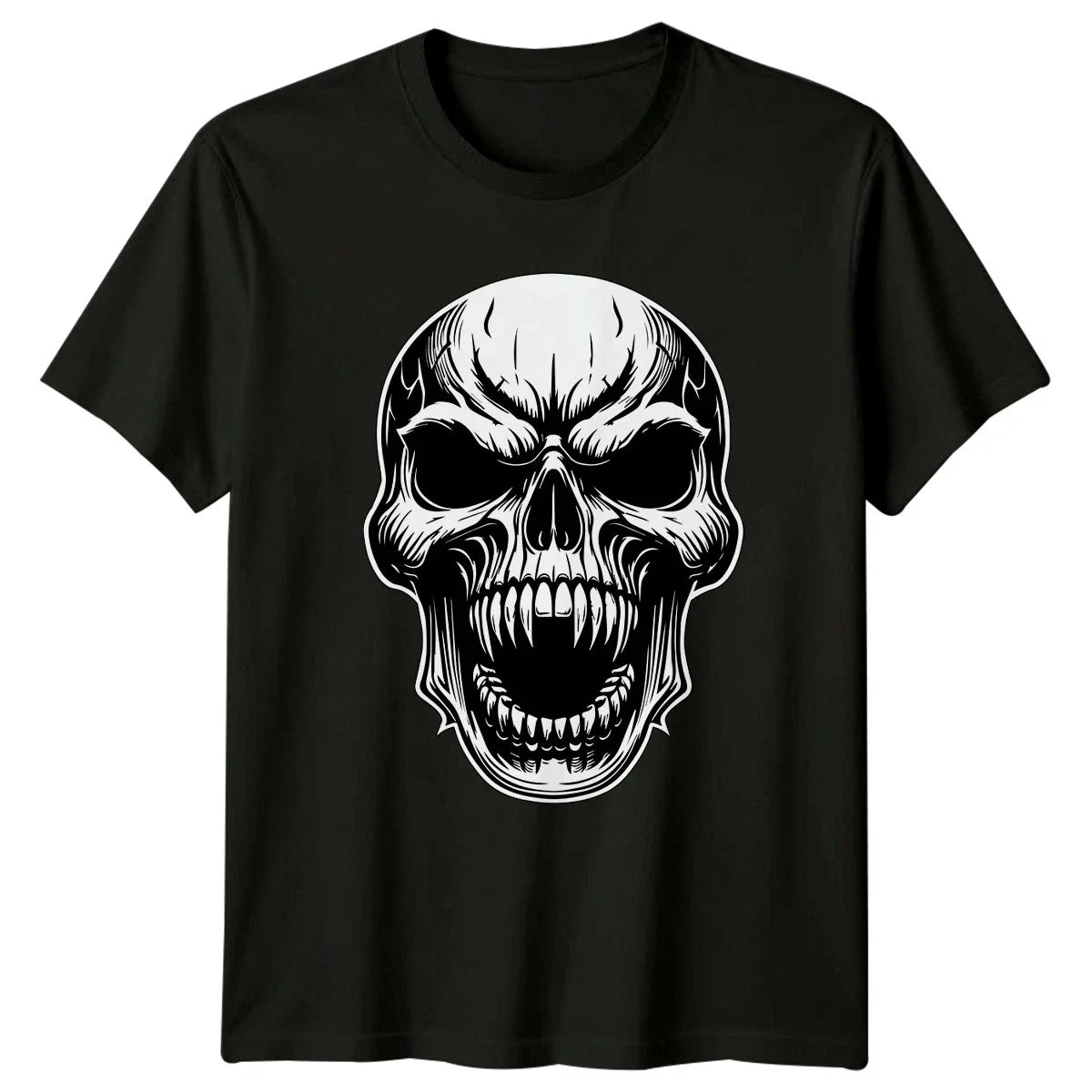 Art Devil Angry Fang T-Shirt Gothic Novelty Gift For Him And Her