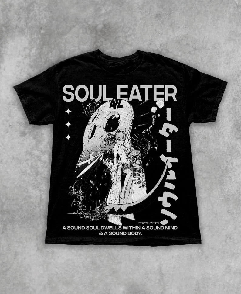 Soul Eater Inspired Anime Tee, Vintage Unisex Heavy Cotton Tee, Gift for Fans