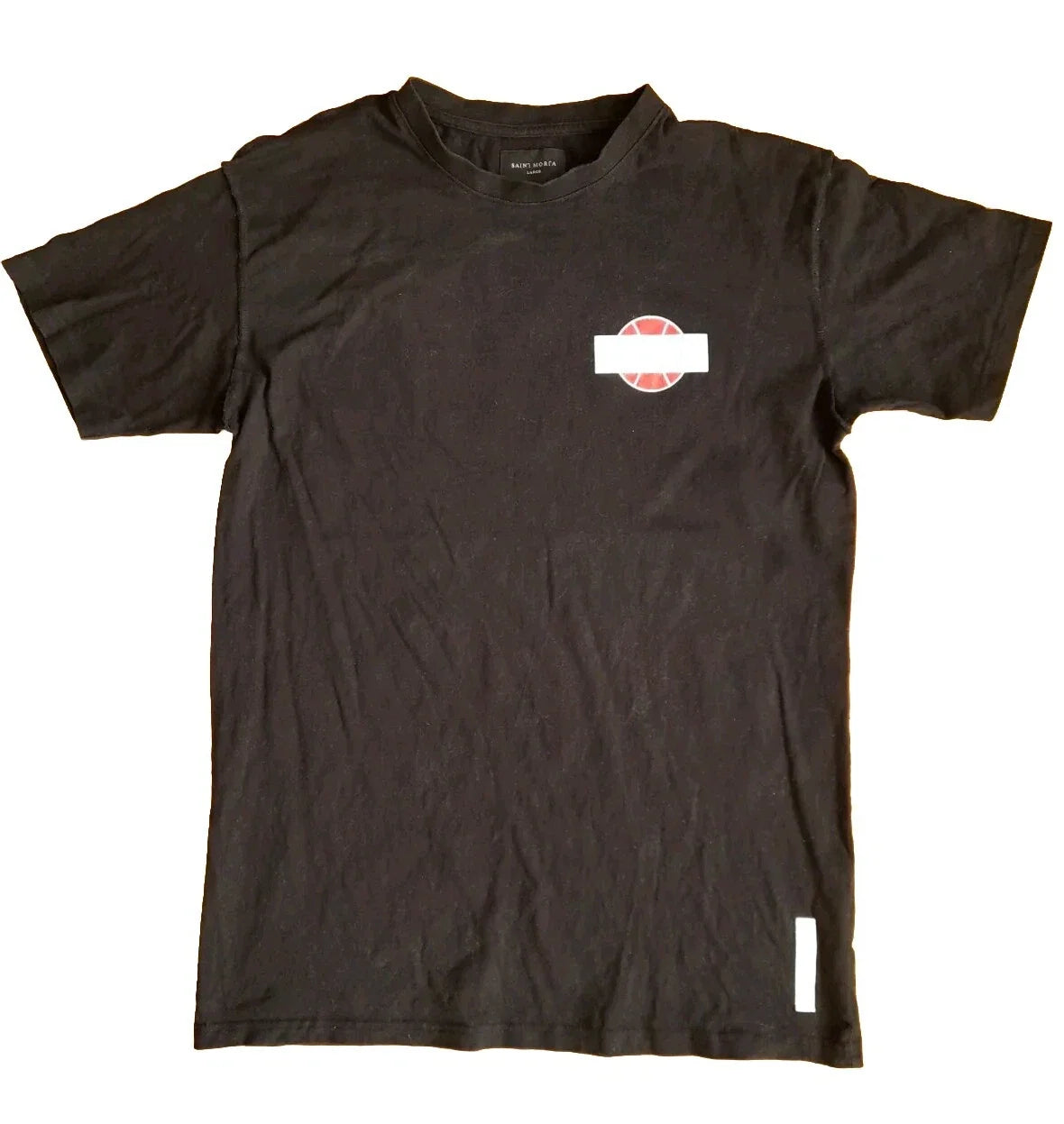 Saint Morta St Morta Black Longline Tshirt Short Sleeve Large Graphic Logo