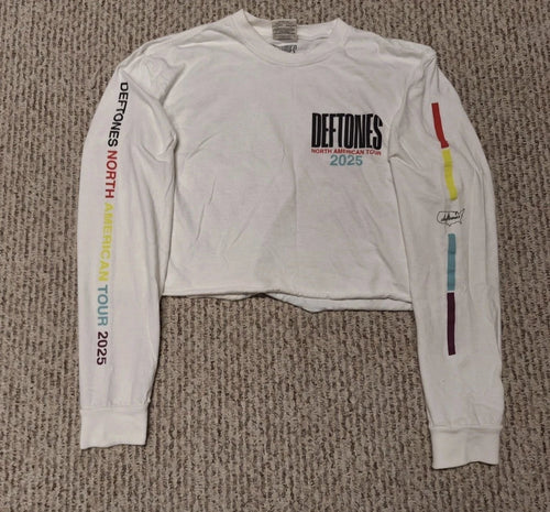 2025 DEFTONES L SHIRT Band Tour Nu Metal Punk Rock Tour White Long Sleeve CUT M
