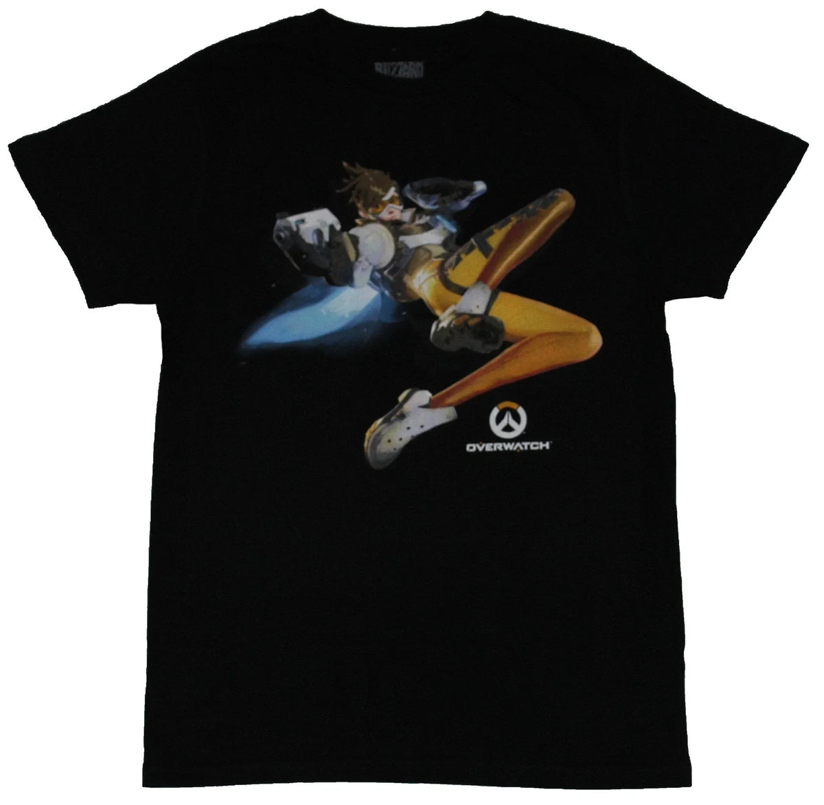 Overwatch Adult New T-Shirt - The Cavaly's Here Diving Tracer Pic