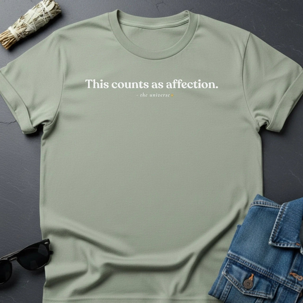 This Counts as Affection. Minimalist Sarcastic T-Shirt | Cosmic