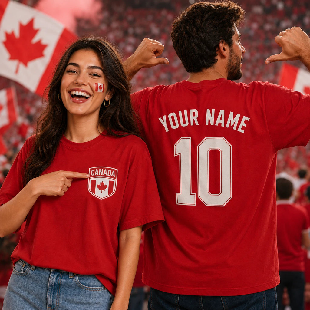 Personalised Canada Football Fan Men Women T Shirt