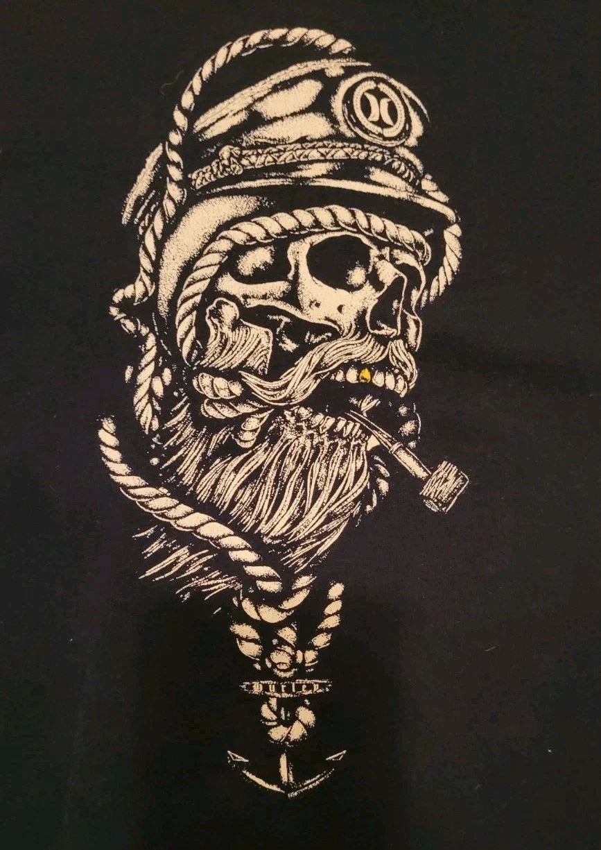 Hulrey Heavyweight T Shirt SZ XL NAUTICAL SKULL SURFER WEAR COOL GRAPHIC