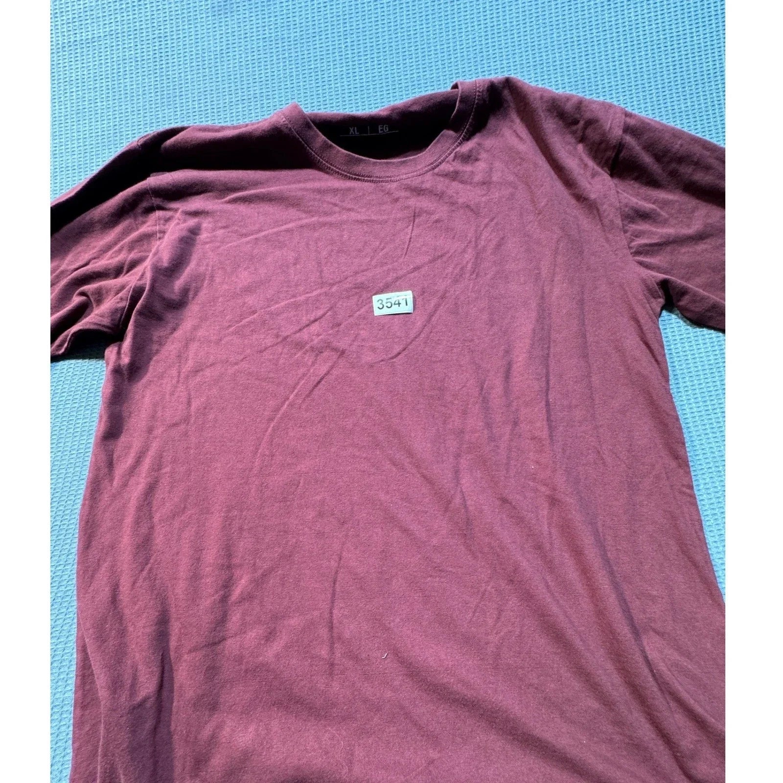 Short Sleeve T-Shirt Mens XL Maroon Burgundy