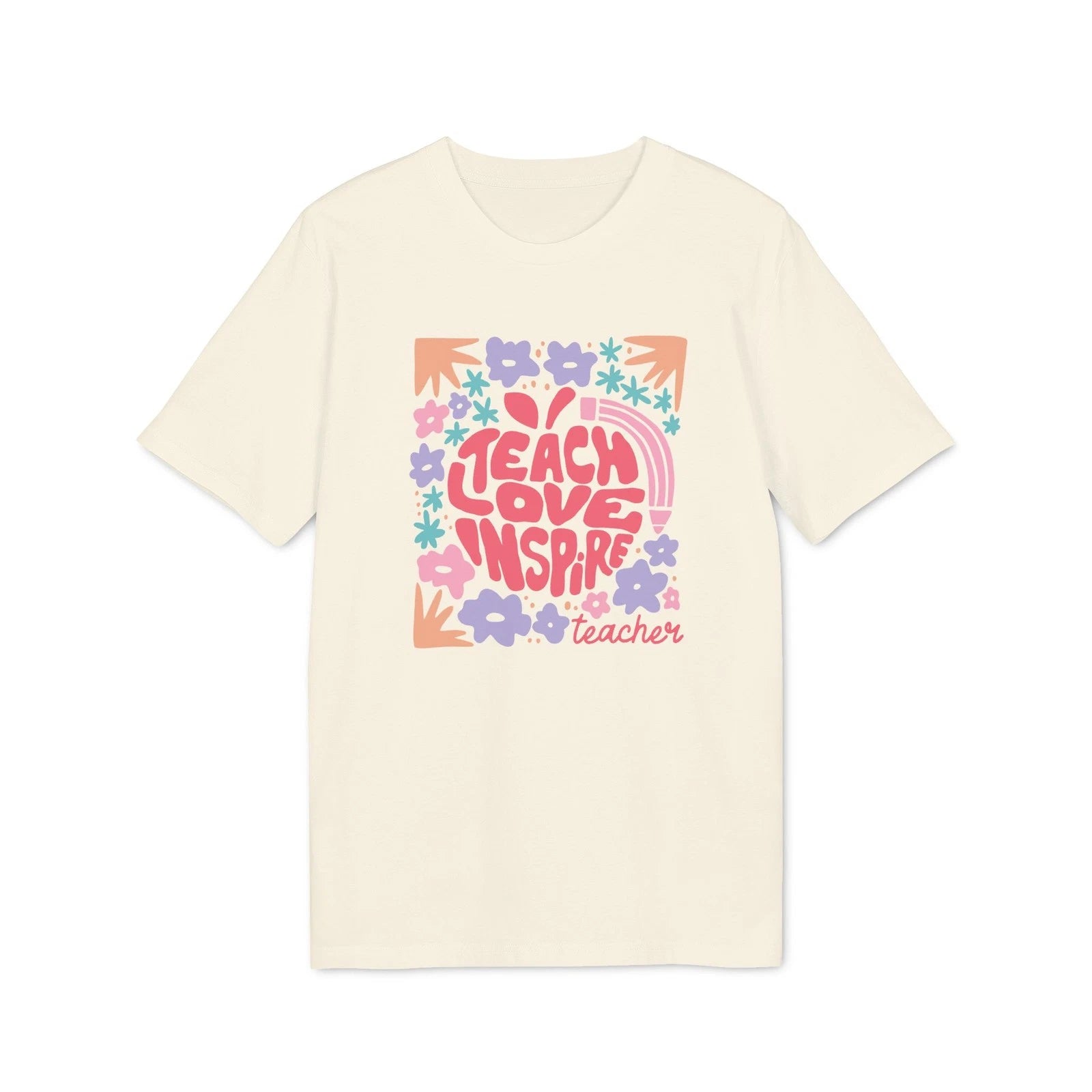 Boho Wildflower Teach Love Inspire T-shirt | Floral Tee | Gift for Teacher