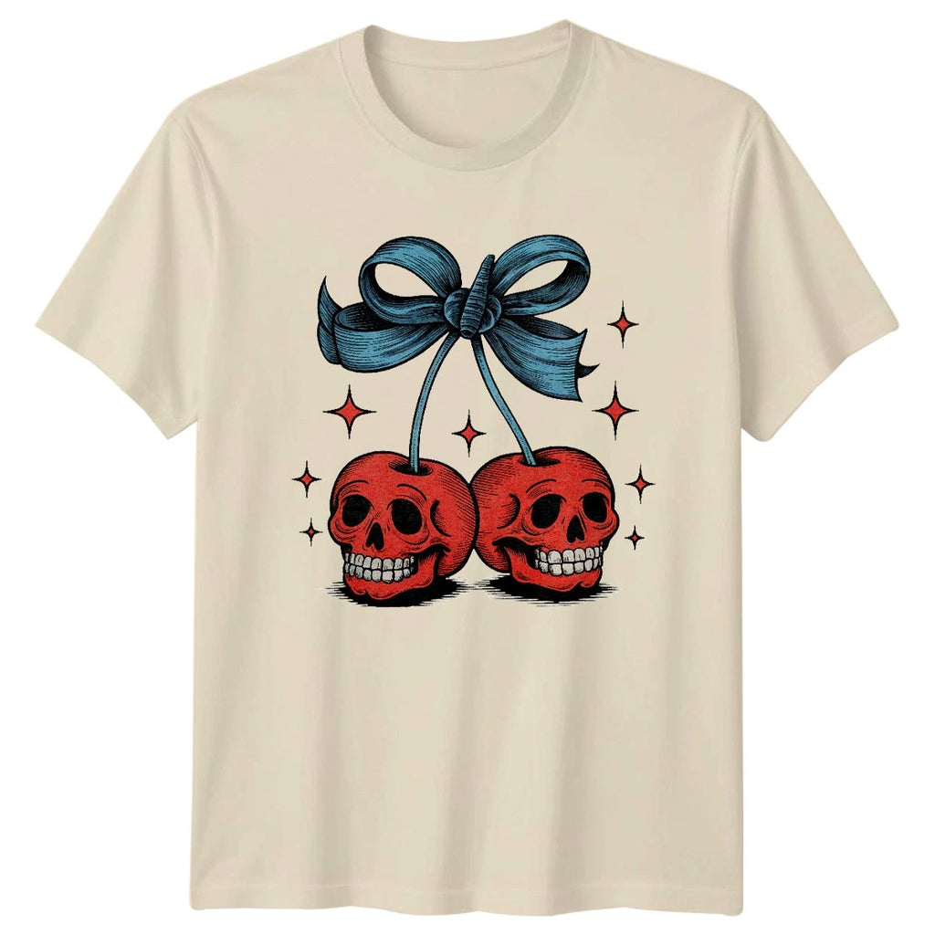 Cherry Skulls Gothic Alternative Culture Mens T-Shirt Womens Tee Graphic Unisex