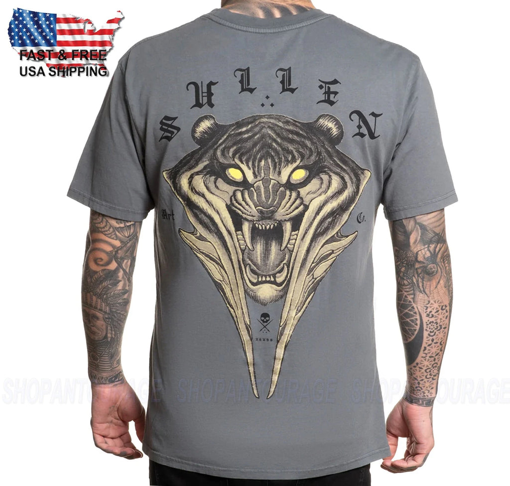 Sullen Art Collective Saber Premium Fit T-Shirt Manica Corta SCM6096, Grigio