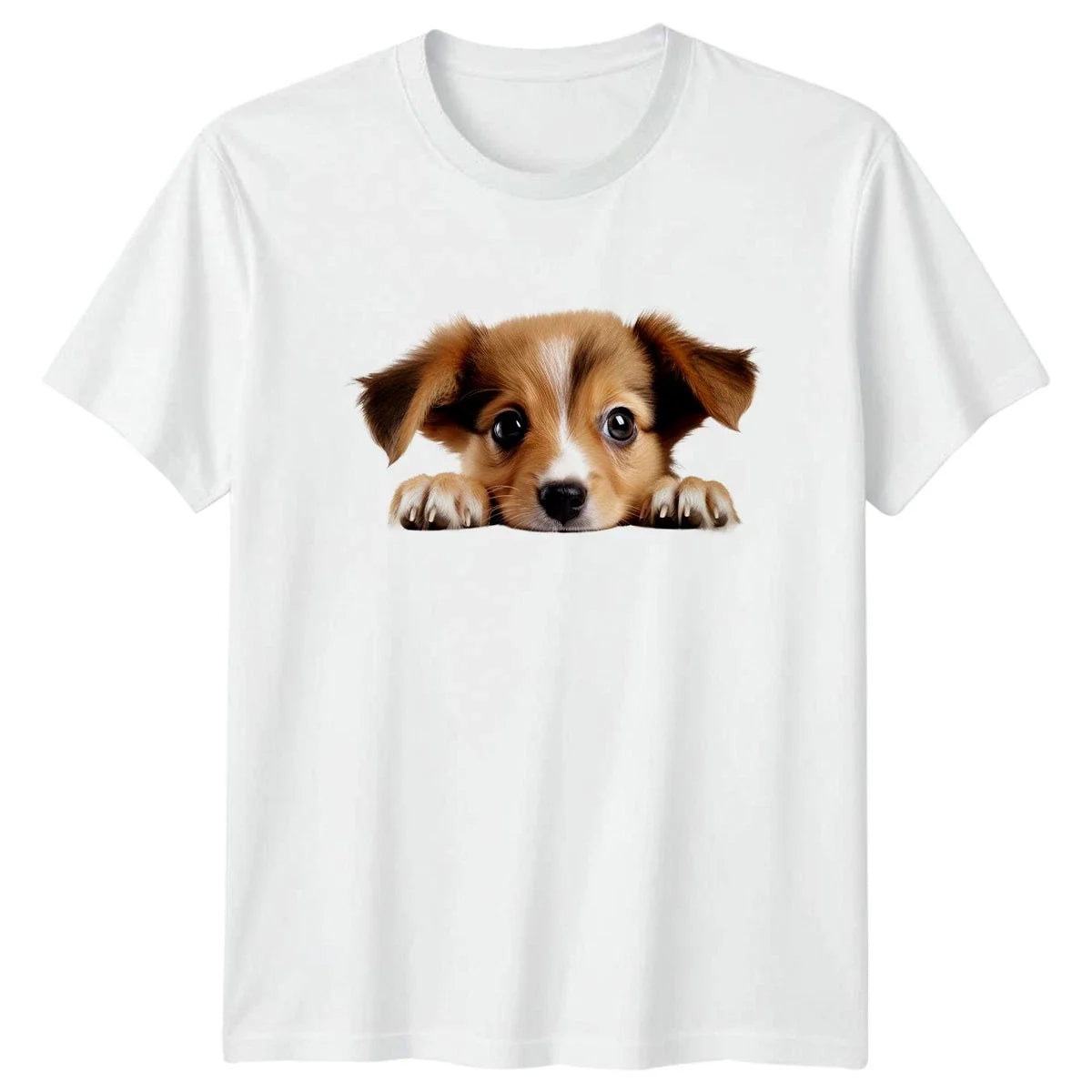 Cute Peeking Puppy T-Shirt Funny Puppy Dogs Birthday Gift For Him And Her