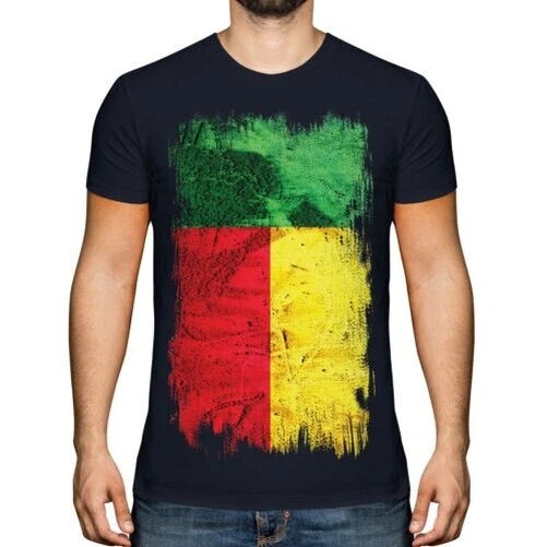 BENIN GRUNGE FLAG MENS T-SHIRT TEE TOP BÉNIN BENINOIS BENINESE SHIRT FOOTBALL