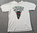 Crooks & Castles Shirt Men Medium White Medusa Big Face Graphic Tee Streetwear