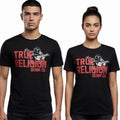 $69 TRUE RELIGION Black BUDDHA APPROVED Short Sleeve Designer Graphic T-shirt