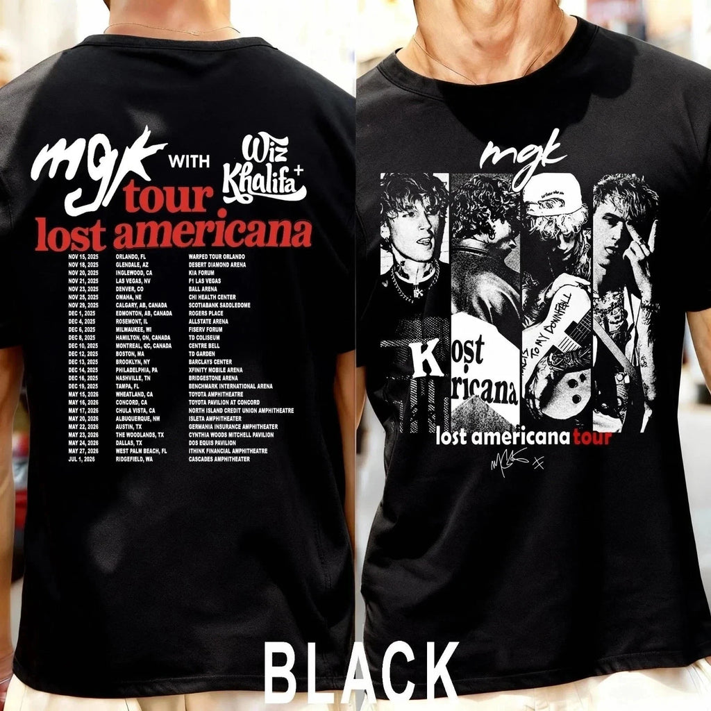 MGK Americana Tour Graphic Tee 2-Sided Concert Fan Made Shirt S-5XL HOT HOT!!!