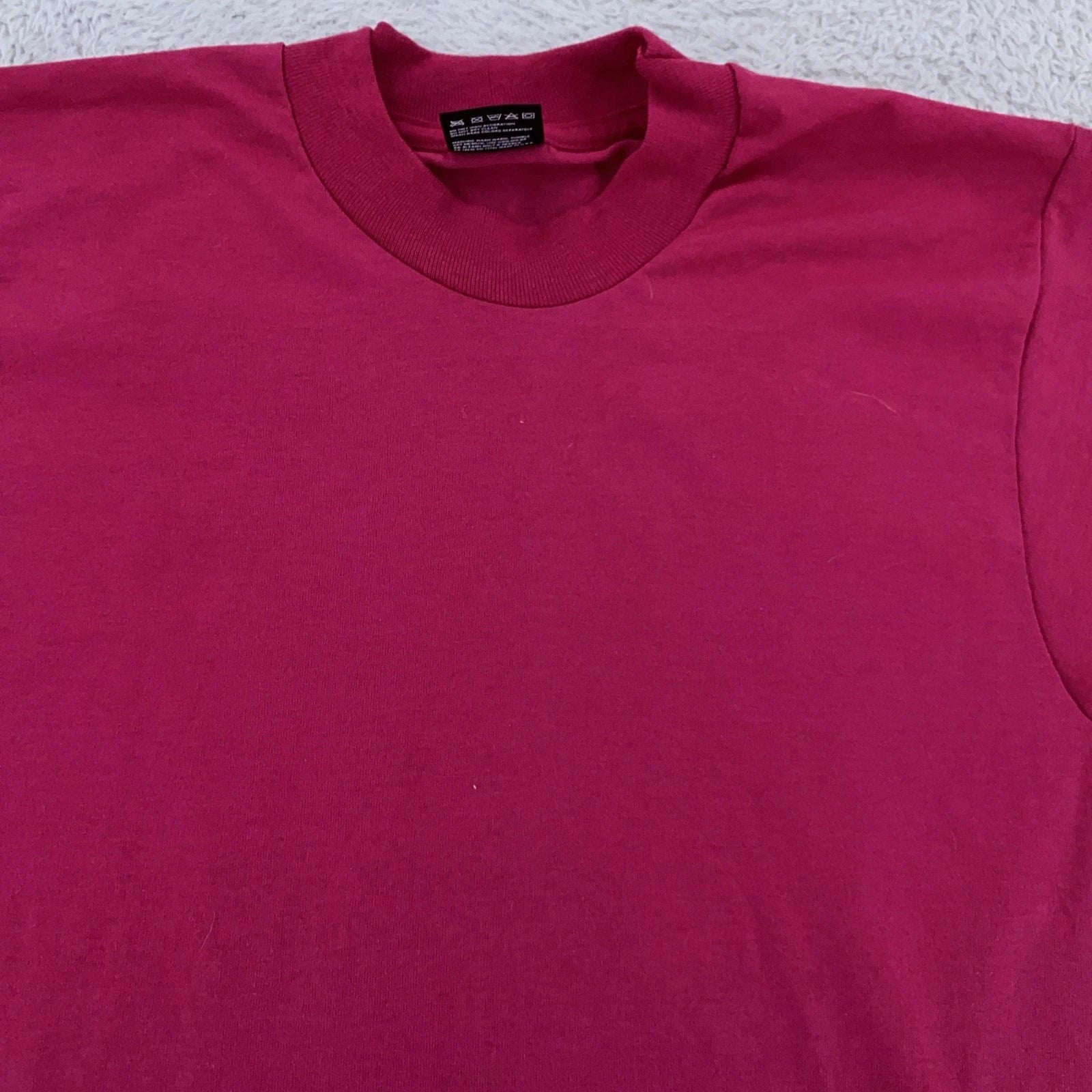 Vintage 90s Blank Pink Fruit of the Loom Best Shirt Mens XS Made USA 50/50 Tee