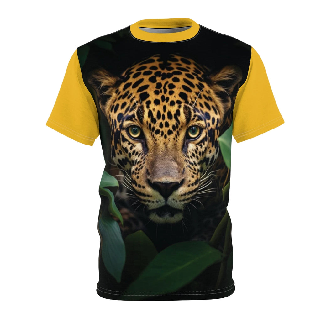 Unisex Leopard Print Trendy Animal Print Shirt, I Love Hunza,Yellow Color