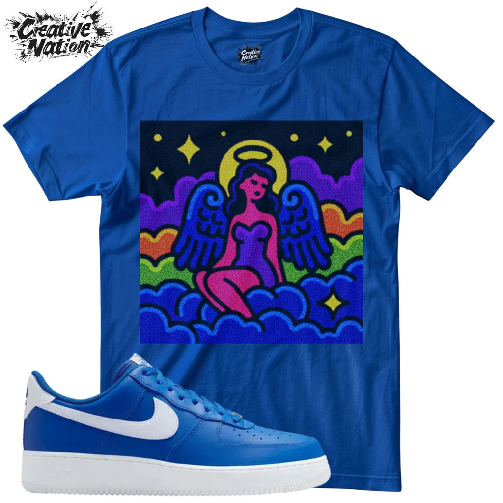 Shirt To Match College Blue White Unisex Tee Angel Shirt