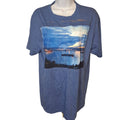 Next Level Blue Scenic Graphic Tee Large Soft Grunge Indie Minimalist Shirt