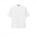 Men's Distressed Oversized T-Shirt Ripped Hem Streetwear Y2K Vintage Black White