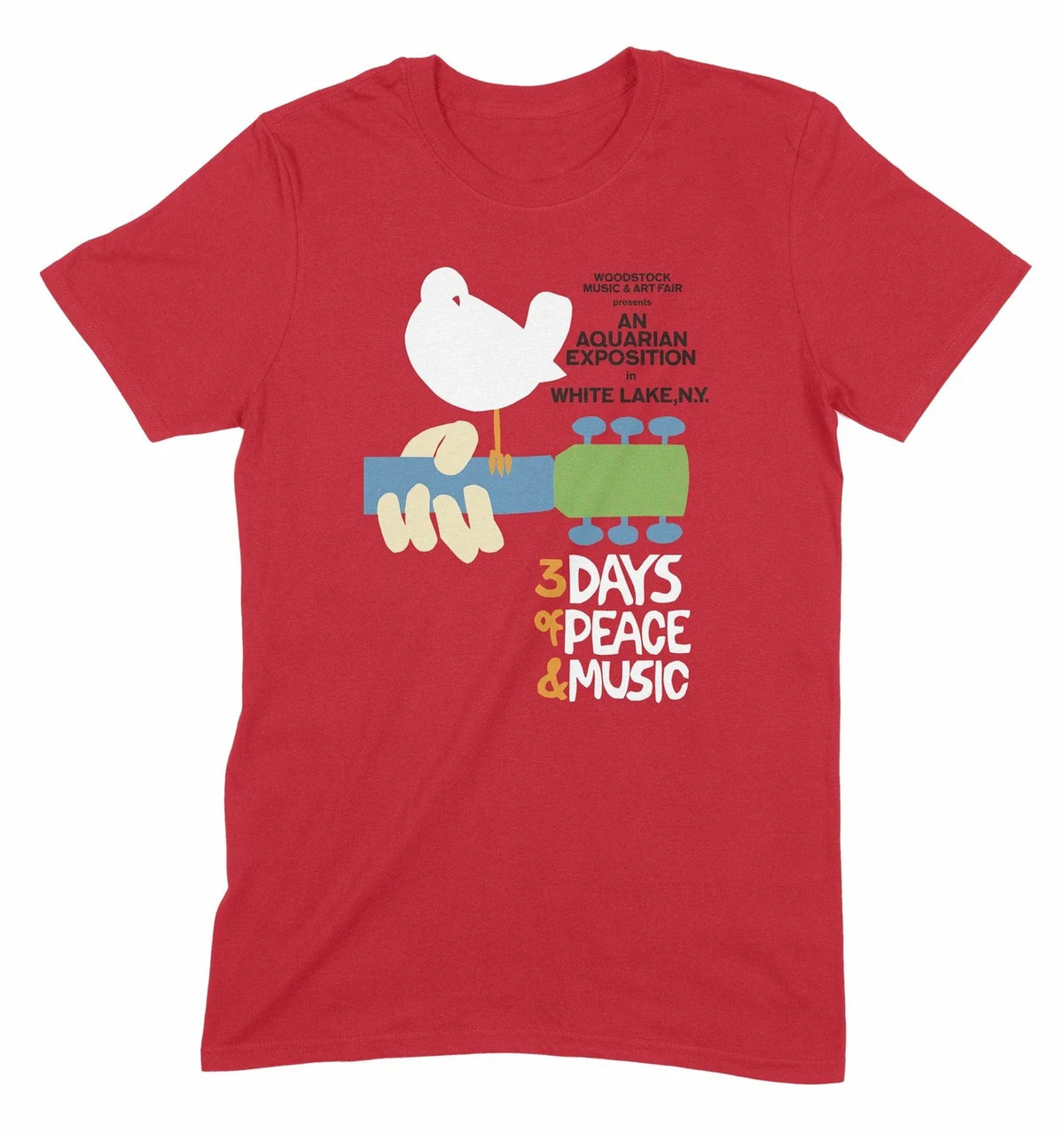Woodstock Festival Poster T Shirt - Vintage 1960s Hippie Psychedelia