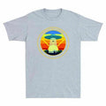 Fueled By Coffee Driven By Aliens Funny Alien UFO Space Design Men's Tee