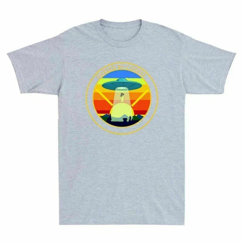 Fueled By Coffee Driven By Aliens Funny Alien UFO Space Design Men's Tee