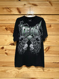 Vintage Y2K Authentic Tapout MMA Black Graphic T Shirt Men XL Skull Chain Grunge