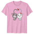 Two Cute Cats Making A Heart T-Shirt Cat Lover Couple Valentines Day Gift