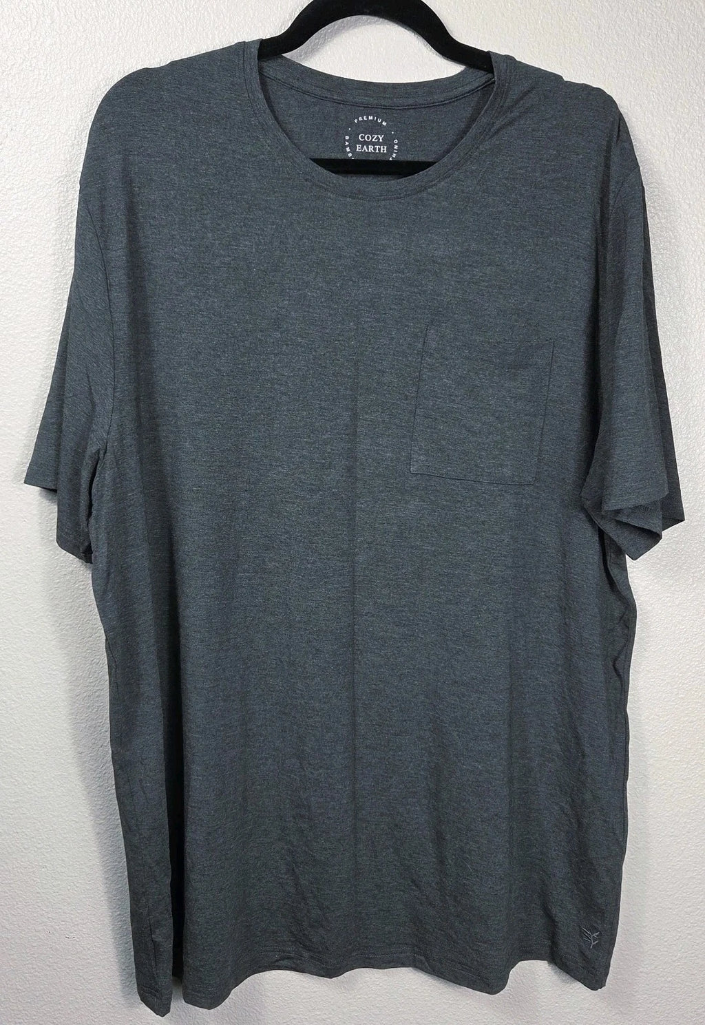 Cozy Earth Bamboo T Shirt XXL Gray Short Sleeve Pocket Tee Men's Minimalist