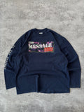 Vintage The Message 2000 Long Sleeve Shirt XL Y2K Grunge Faded Streetwear