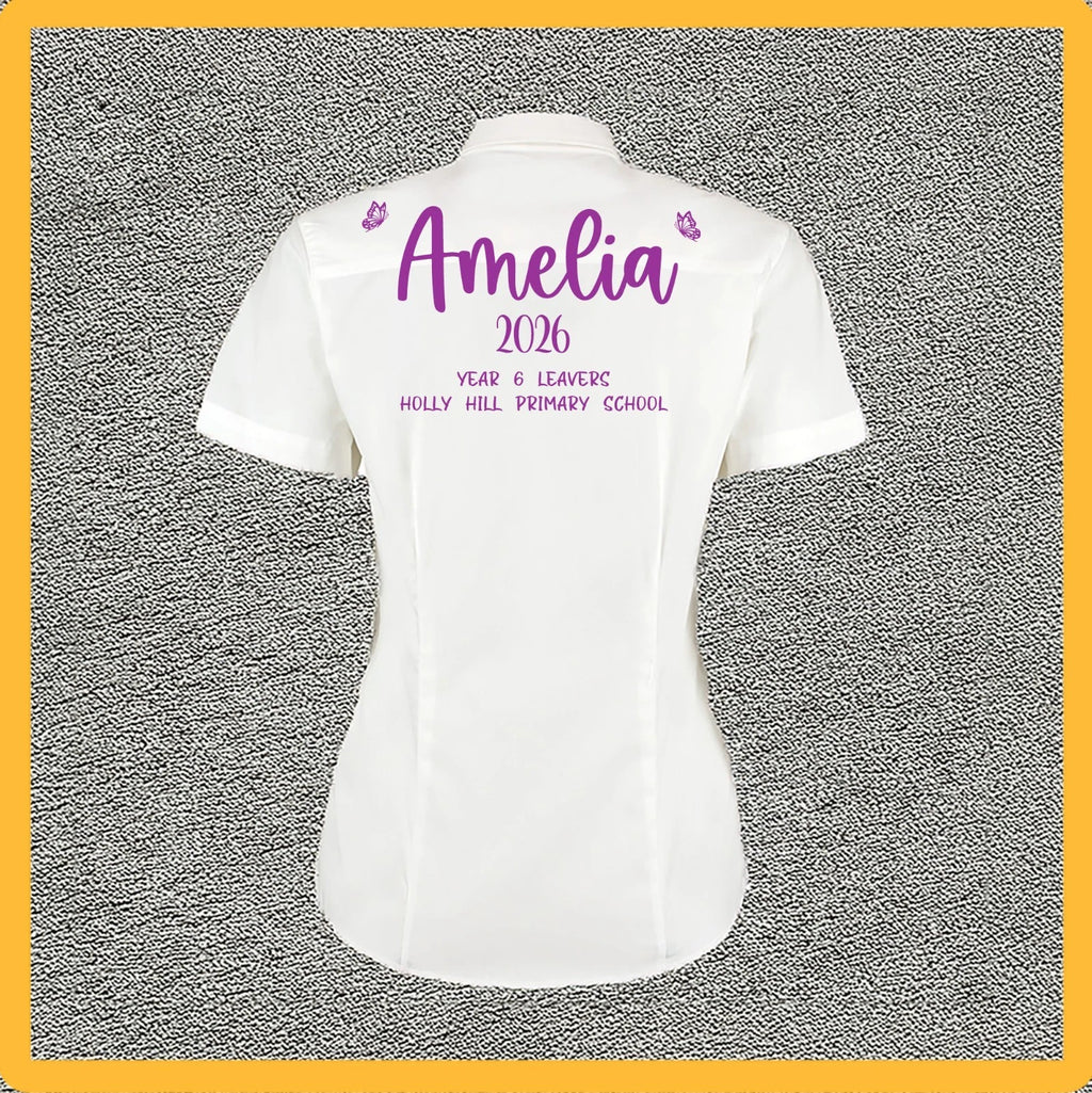 Personalised School Leavers Iron On Transfer, Butterfly Design 2026