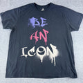 AI Authentic Icon "Be An Icon" Streetwear T Shirt Mens Black Paint Graffiti XL