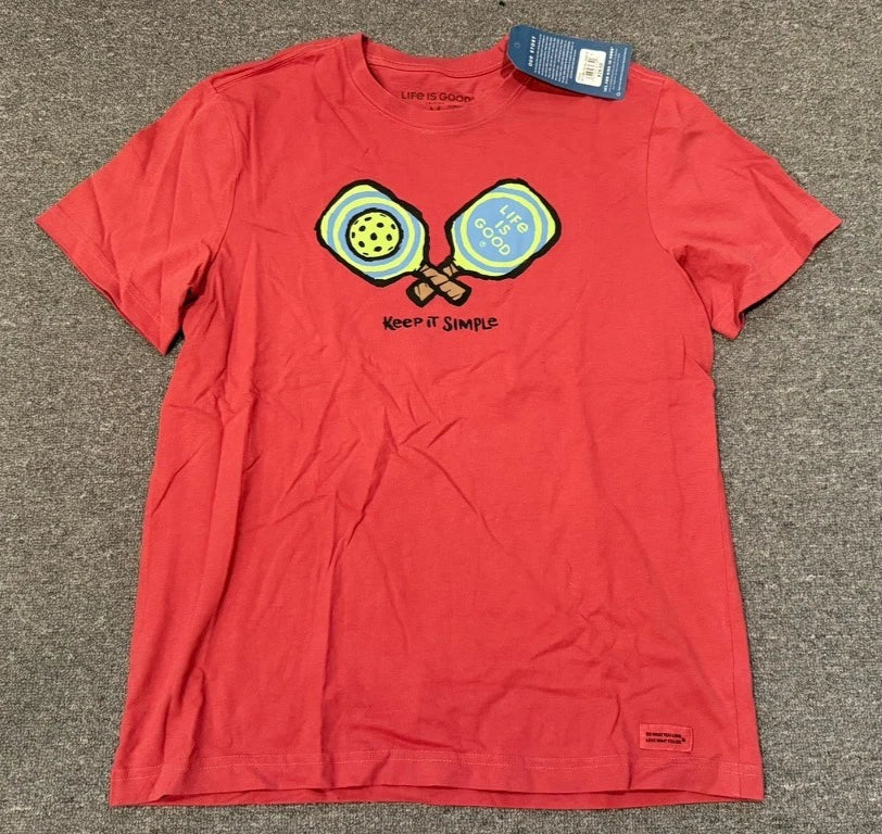 Life Is Good Pickleball T-Shirt Sz M NEW NWT Keep It Simple Crusher Tee