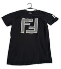 Graphic T-Shirt Stylish Black w/Raised White Lettering Designer Style Mens XL