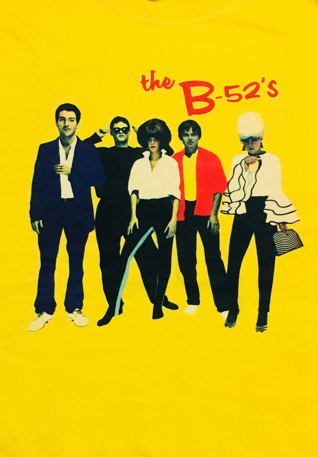 The B-52s Yellow T-Shirt '1st album design' - new wave, punk, rock lobster