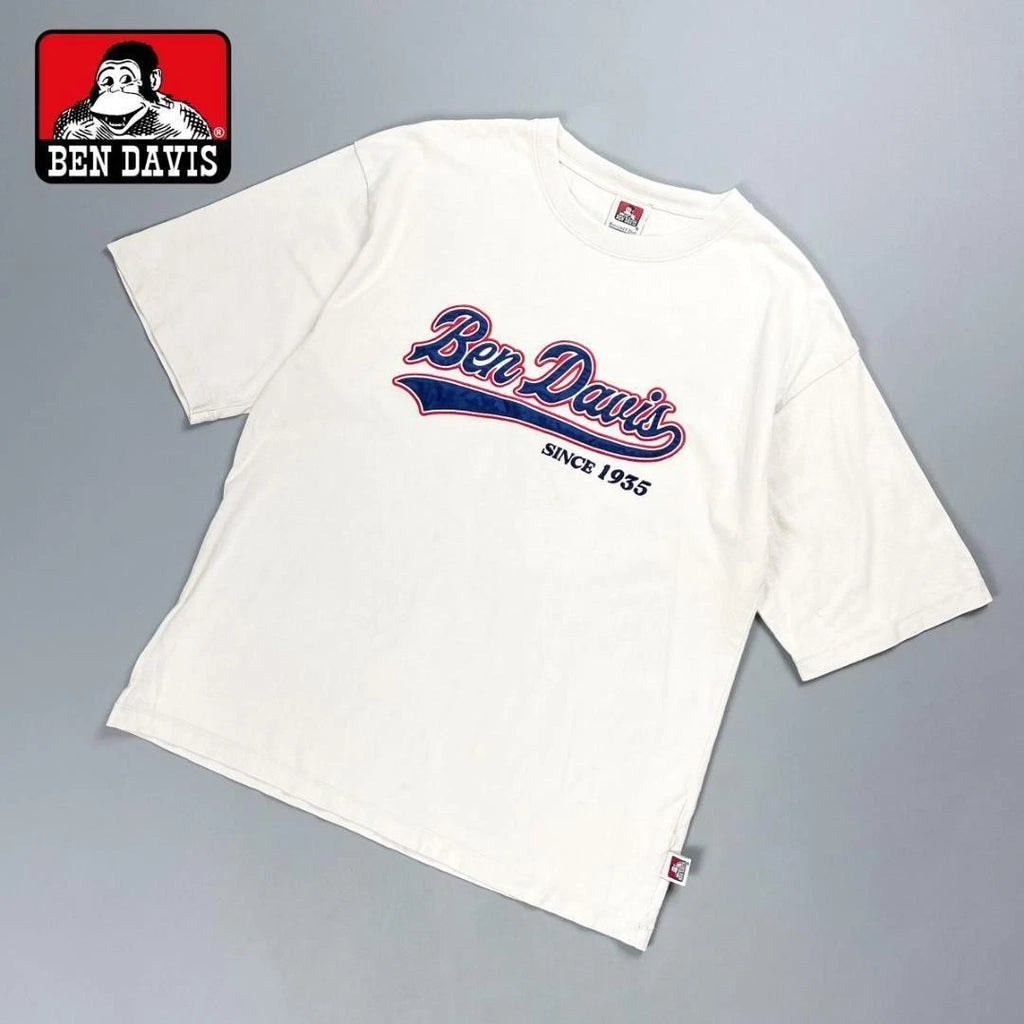 Ben Davis Oversized Logo T-Shirt Beige L Casual Top Japan