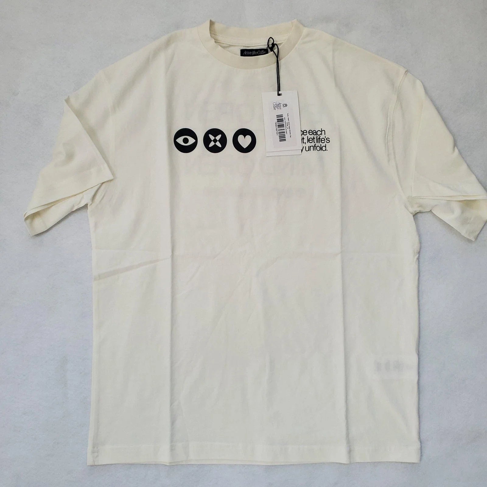Active After Coffee Shirt Mens Medium White Eyes Heart Mind Open Tee Graphic