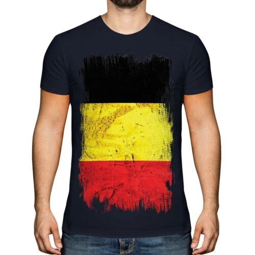 BELGIUM GRUNGE FLAG MENS T-SHIRT TEE TOP BELGIË BELGIEN BELGIQUE BELGIAN