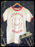LEGALIZE MAYHEM handcuffed freedom tee outlaw biker chopper panhead springer