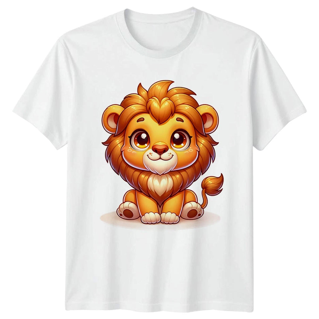 Cute Lion Cub Lions Animals Mens T-Shirt Womens Tee Graphic Unisex Top
