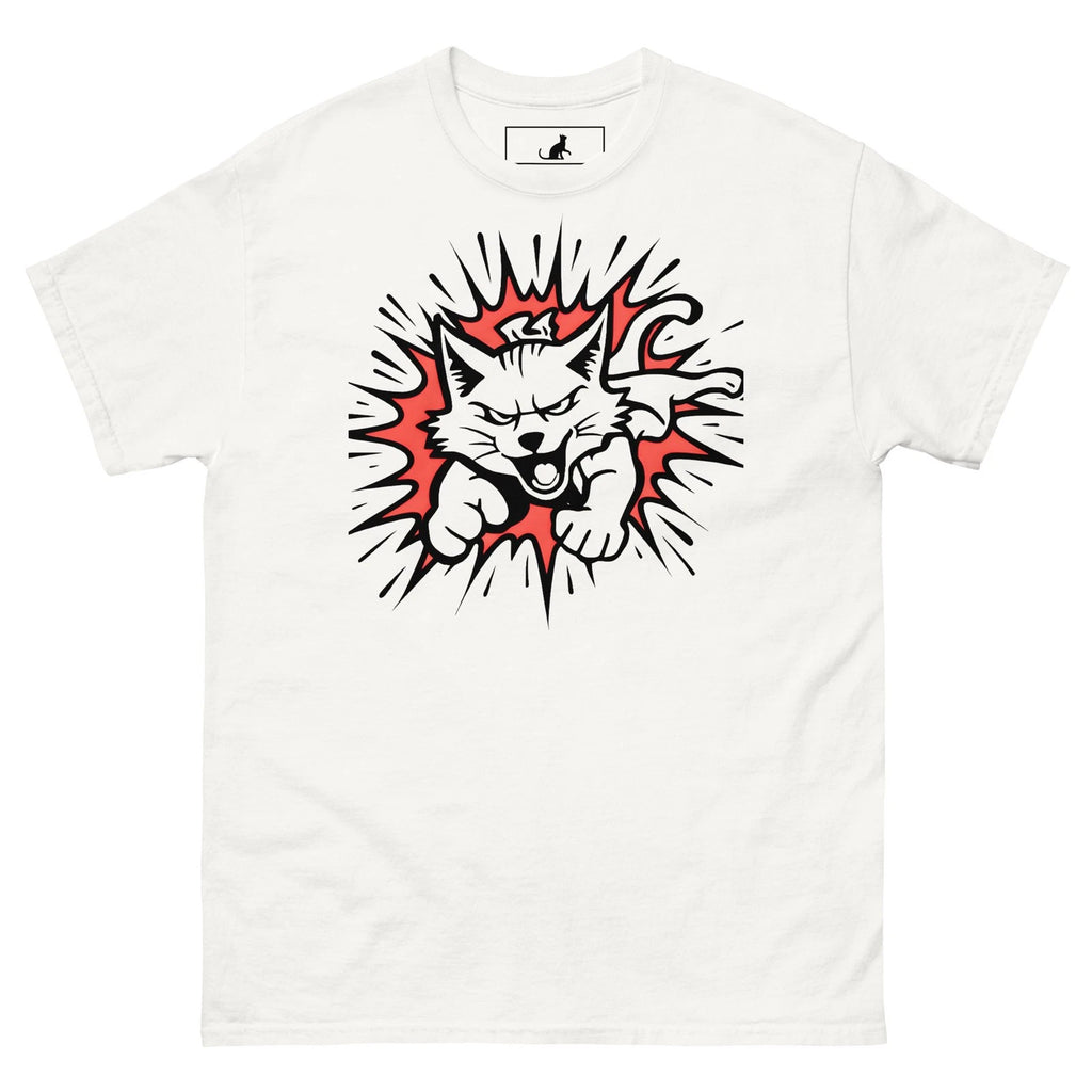 Chaos Cat Funny Minimalist Graphic T‑Shirt