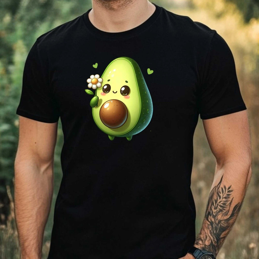 Mens Watercolour Cute Avocado Motif Cotton T-Shirt Size XS to 5XL