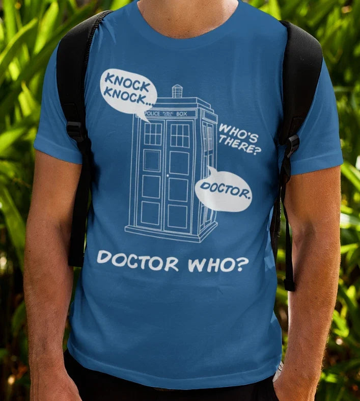 Doctor Who Tardis T-SHIRT S-3XL Funny Dr Knock Knock Joke Novelty Police Box TEE