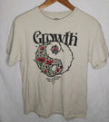 Growth Yin Yang Floral Graphic T-Shirt Mens M Cream Boho Spiritual Tee Cotton