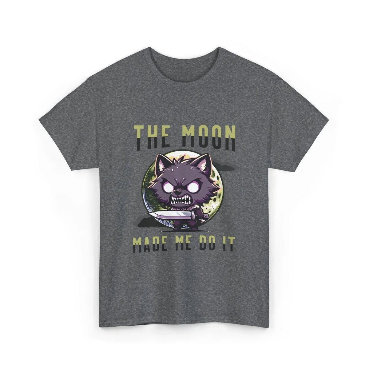 Moon Made Me Do It Tee, Horror Lover Gift, Kawaii Wolf Shirt, Full Moon Graphic