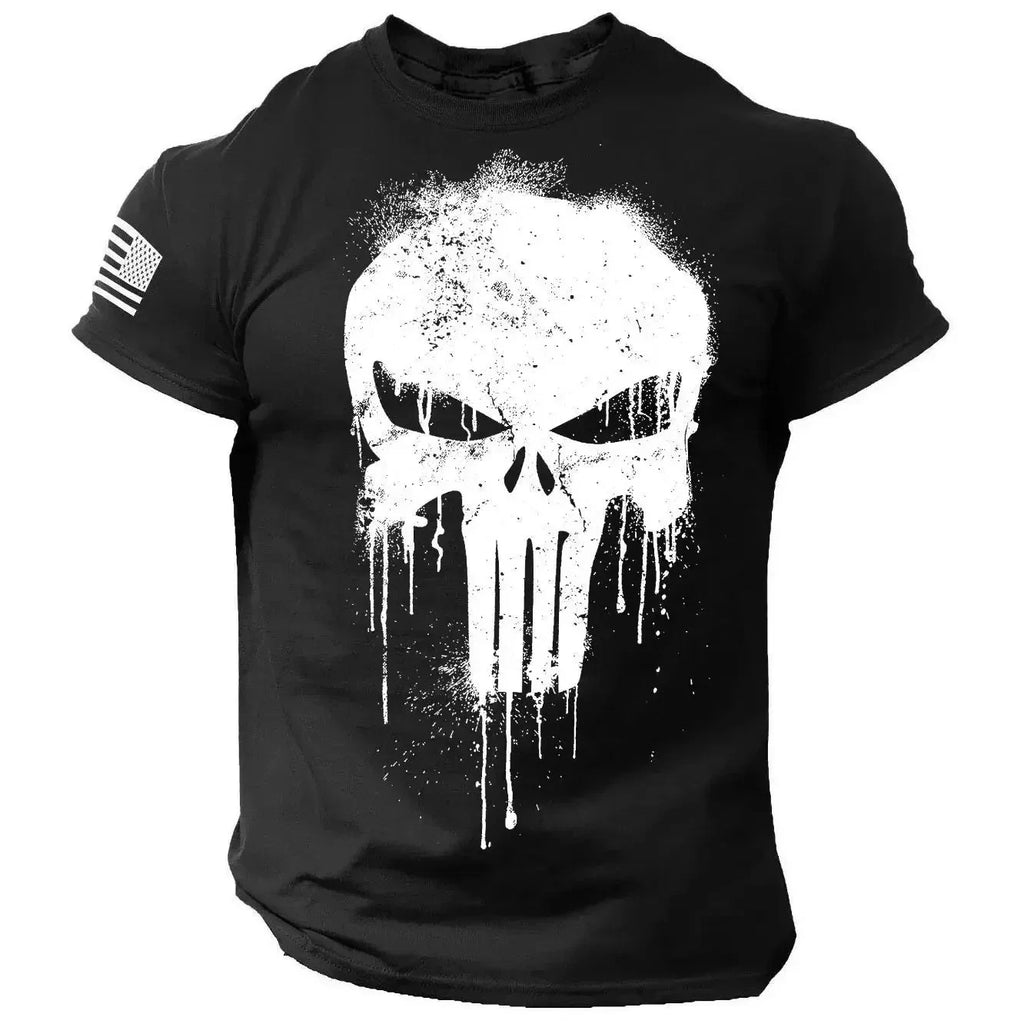 new Men's Skull Print T-Shirt – Harajuku Street Style | Short Sleeve | Plus